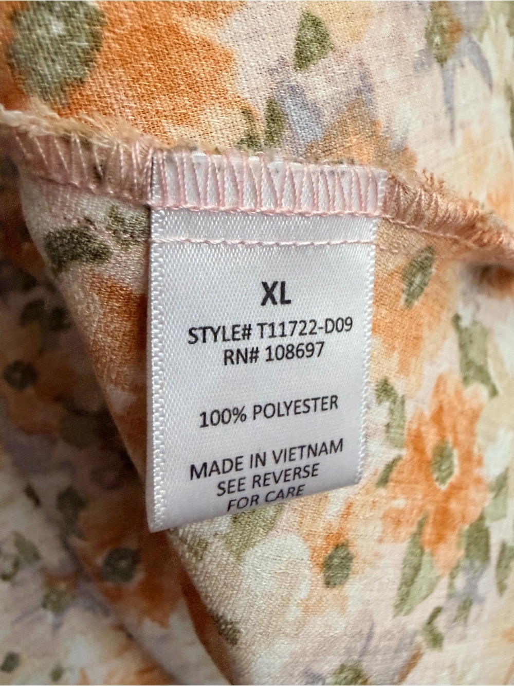 alice + olivia Orange & Lavender Floral V-Neck Peplum Top - Picture 3 of 4
